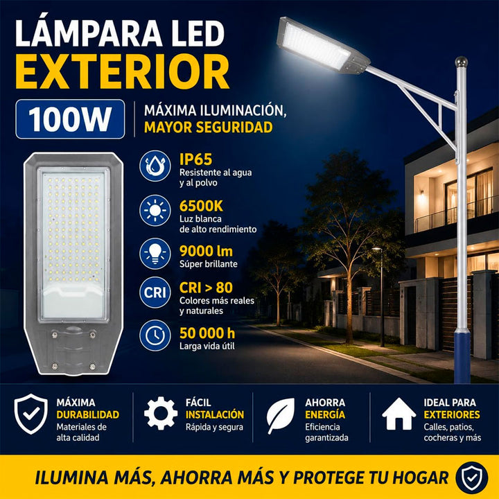 Lampara Suburbana 100w con Fotocelda 9000lm Tianlai