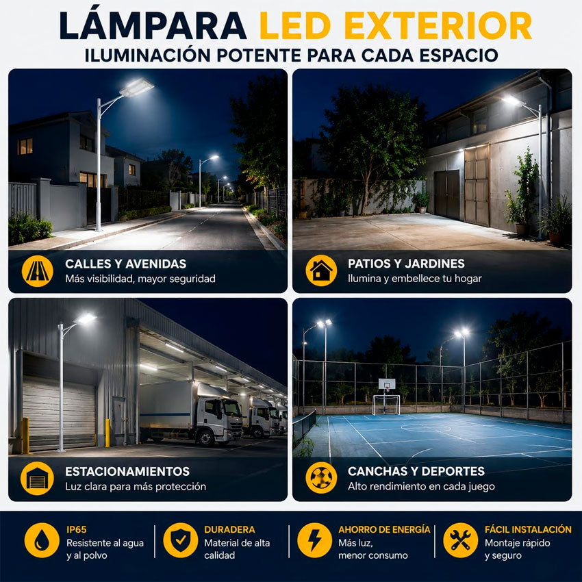 Lampara Suburbana 100w con Fotocelda 9000lm Tianlai