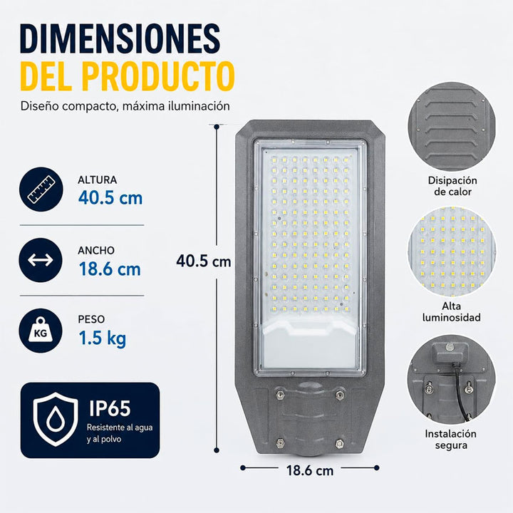 Lampara Suburbana 100w con Fotocelda 9000lm Tianlai