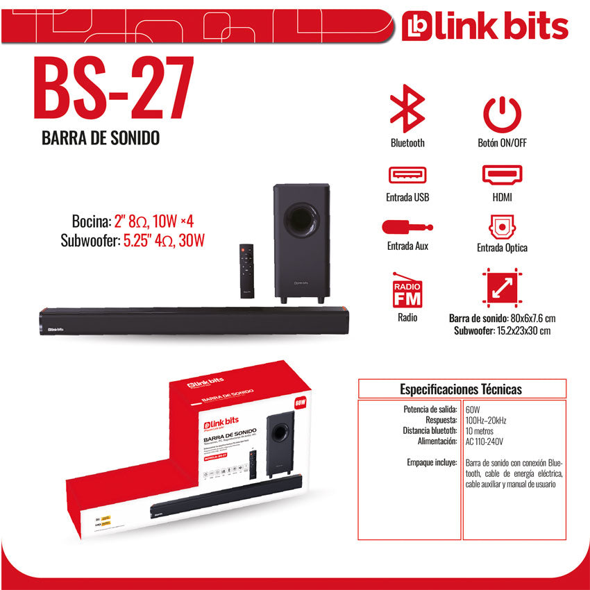 Sound Bar Linkbits C/subwoofer 60w