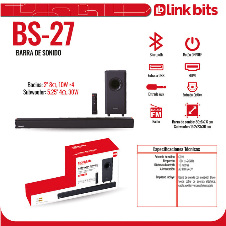 Sound Bar Linkbits C/subwoofer 60w