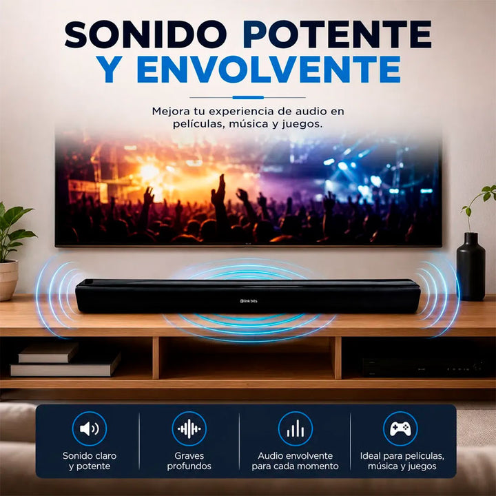 Linkbits Sound Bar 10 Watts Bt. Usb, Tarjeta Tf , Aux y Radio Fm