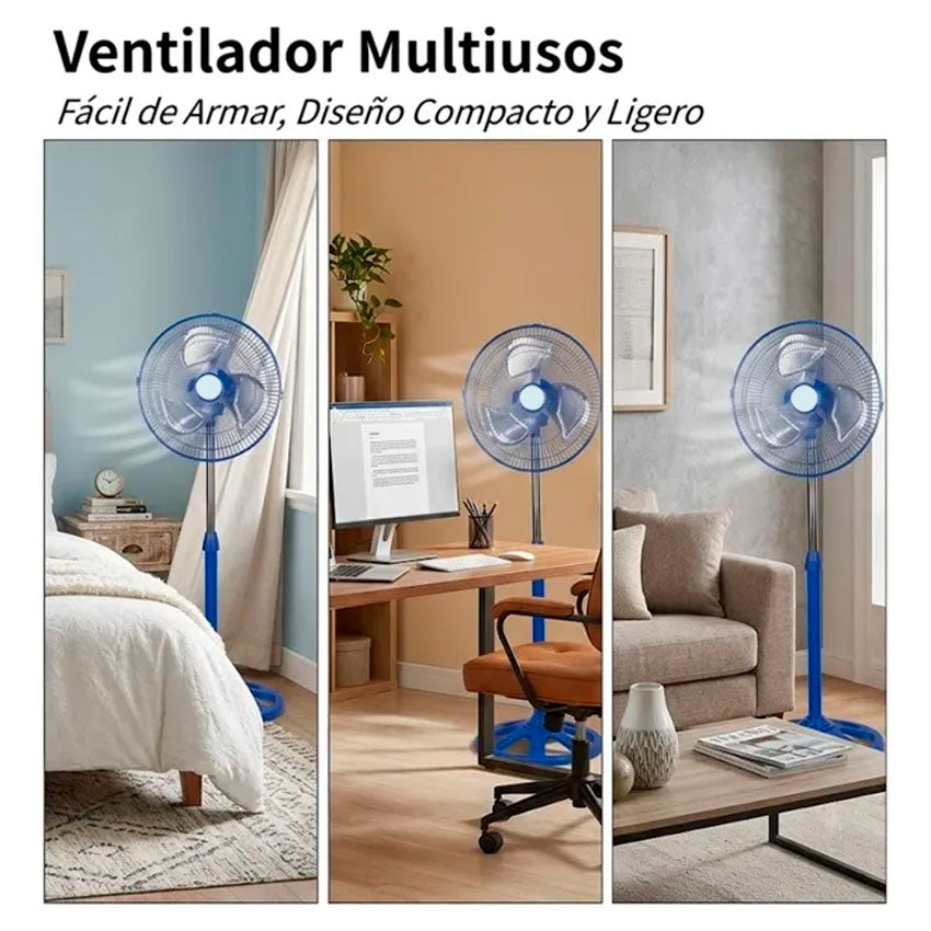 Linkbits Ventilador de Pedestal 12pulg Aspas Metalicas Colores