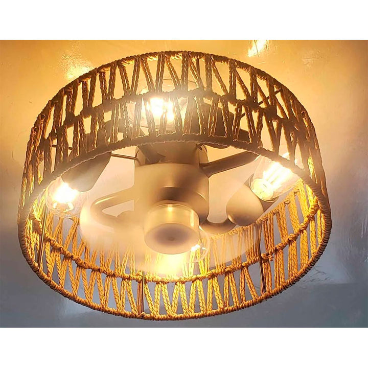 Tianlai Lampara Led con Ventilador 20w 5 Aspas 4 Sockets E27