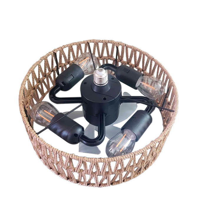 Tianlai Lampara Led con Ventilador 20w 5 Aspas 4 Sockets E27