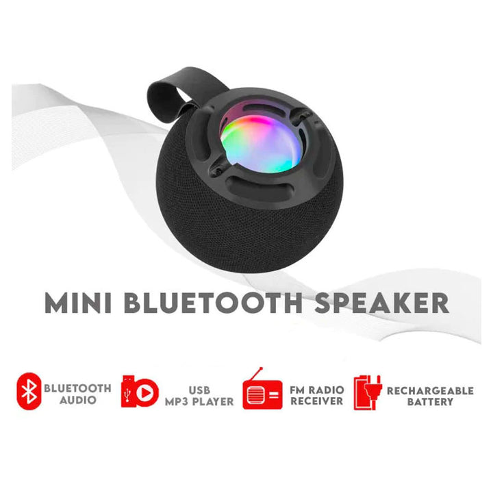 KTS KTS-2479 BOCINA BLUETOOTH 2" WATERPROOF ESFERA COLOR NEGRO