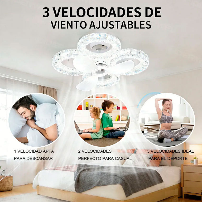 Lampara Led con Ventilador 60w 4 Focos Tianlai
