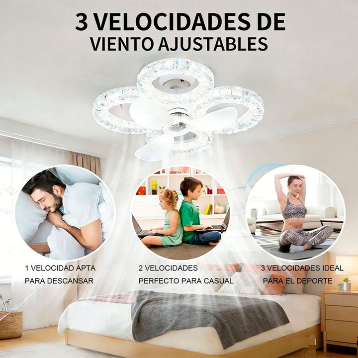 Lampara Led con Ventilador 60w 4 Focos Tianlai