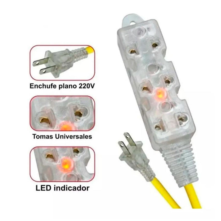 Linkbits Extension Electrica 5 Mts Amarillo