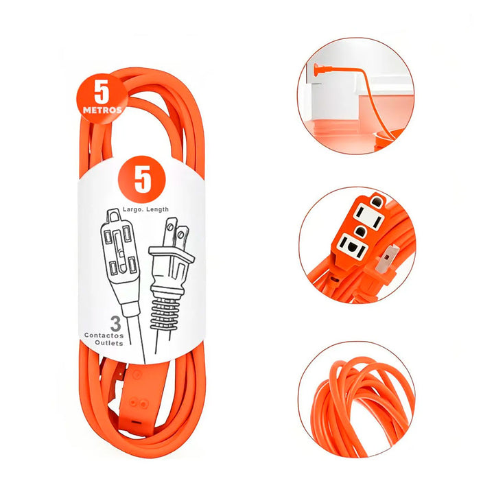 Extension Electrica Linkbits 5 Mts Naranja