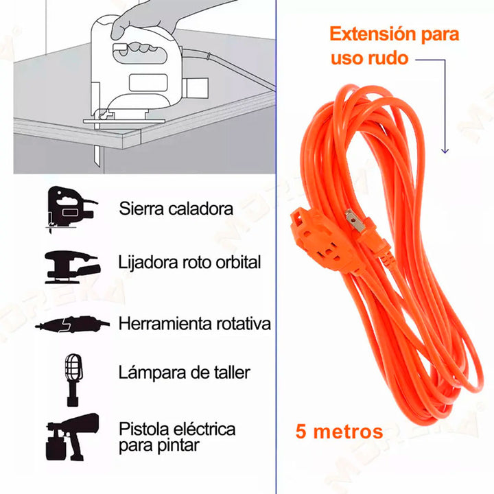 Extension Electrica Linkbits 5 Mts Naranja