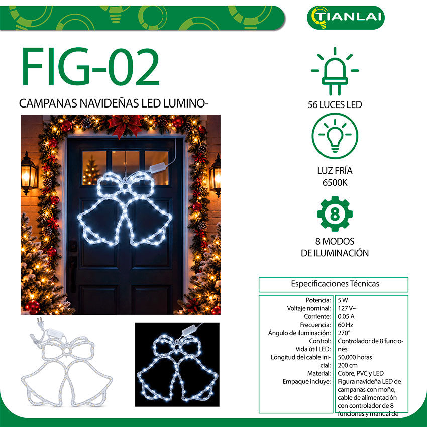 Luces Navideñas Tianlai Figura Campanas