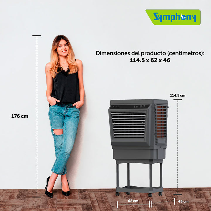 Symphony Enfriador Evaporativo de Aire 25l con Oscilación Automática y Compartimento para Hielo