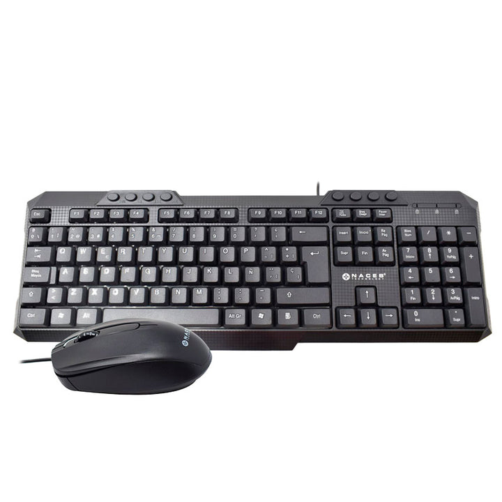 NACEB KIT DE TECLADO MULTIMEDIA Y MOUSE NEGRO NA-618N