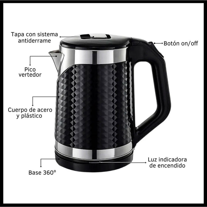 Hervidor de Agua 1.8 Lts Negro Gris Taurus