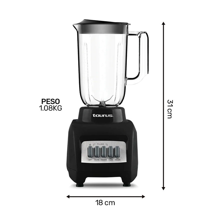 TAURUS LICUADORA GRANITE PLATINUM 1.5L 350W 4 VELOCIDADES VASO DE VIDRIO