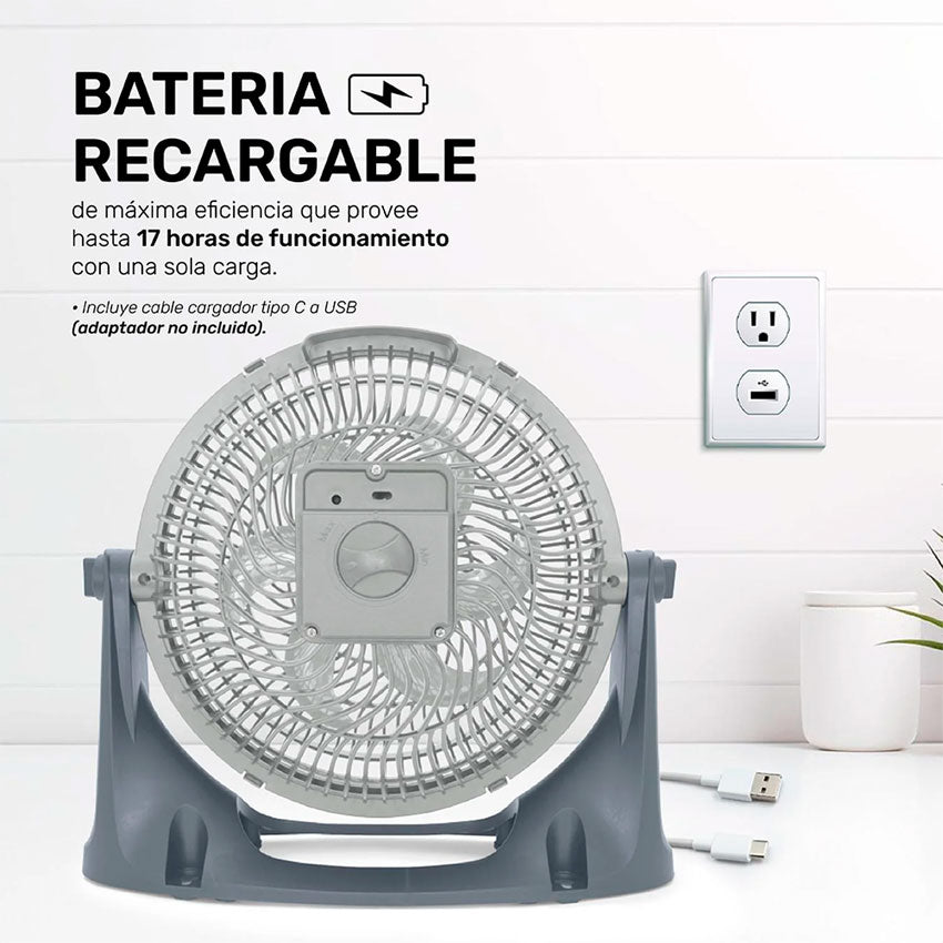 TAURUS AIR2GO – VENTILADOR RECARGABLE 2 EN 1, POTENTE Y SILENCIOSO