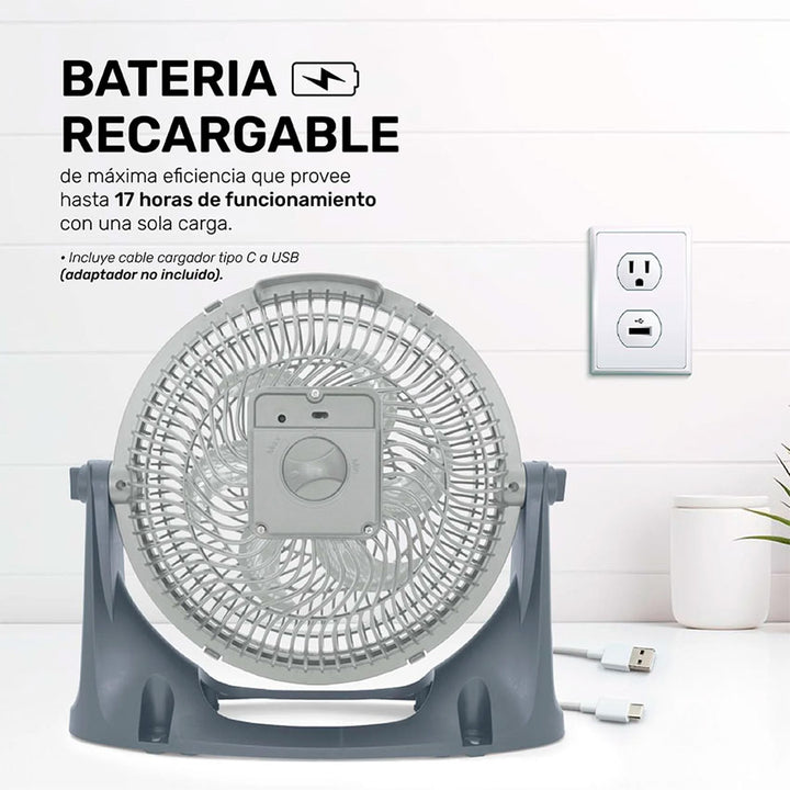 TAURUS AIR2GO – VENTILADOR RECARGABLE 2 EN 1, POTENTE Y SILENCIOSO
