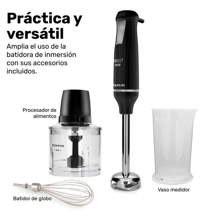TAURUS BATIDORA DE INMERSION ROBOT 750 INOX COMPLETE