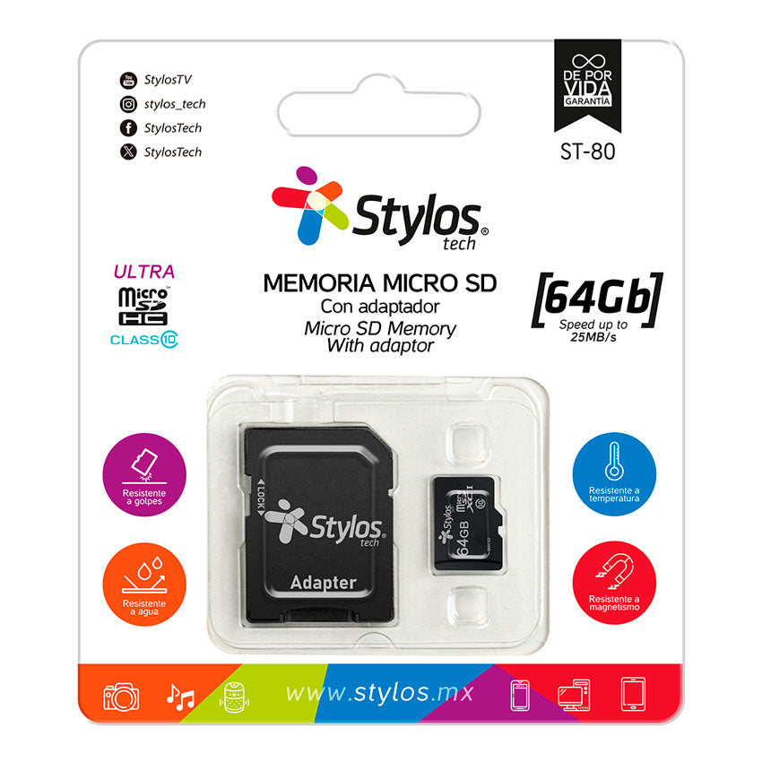 Stylos Memoria Micro Sd 64gb