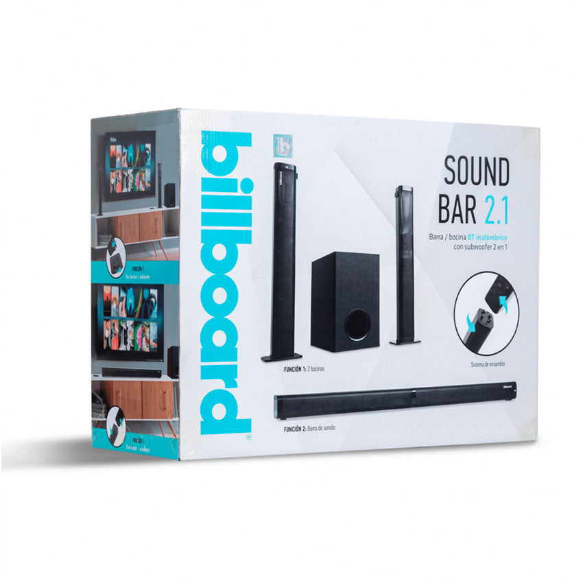 BILLBOARD SOUND BAR C/SUBWOOFER CARBONO 2.1 60W