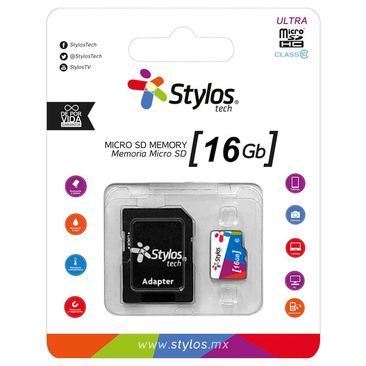 MEMORIA MICRO SD 16GB STYLOS