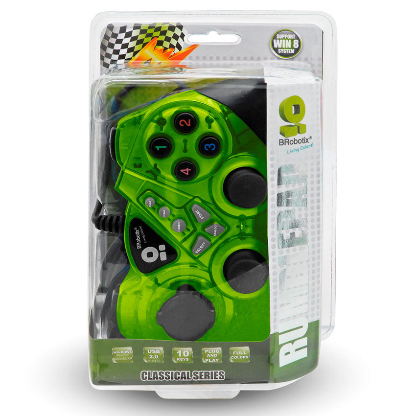 CONTROL PARA PC BROBOTIX RUMBLEPAD VERDE