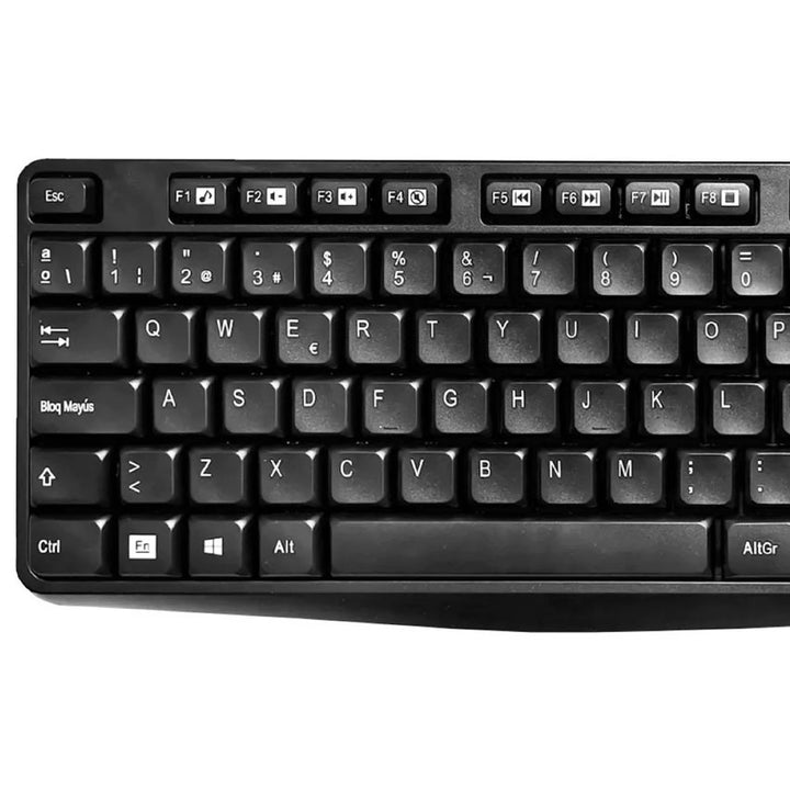 TECLADO STYLOS STPTEC4B, INALÁMBRICO, RF INALÁMBRICO + USB, NEGRO