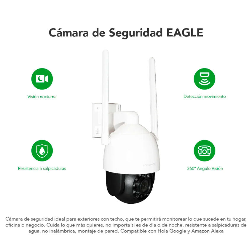 ROCKET HOUSE CAMARA DE SEGURIDAD EAGLE PARA EXTERIOR