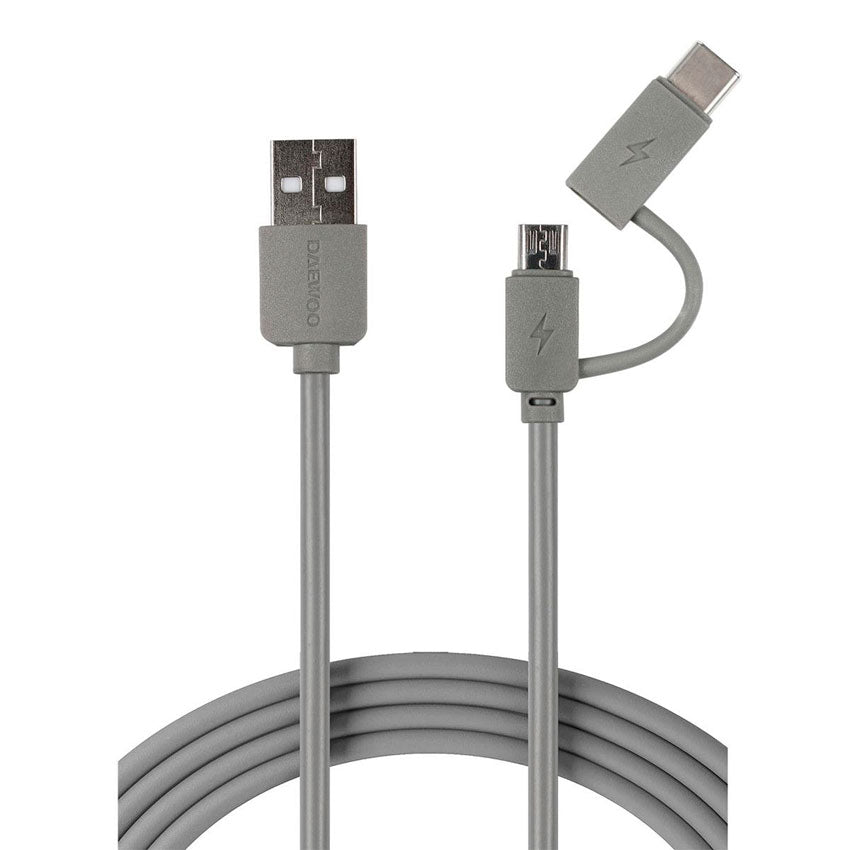 DAEWOOD CABLE USB A MICRO Y TIPO "C"