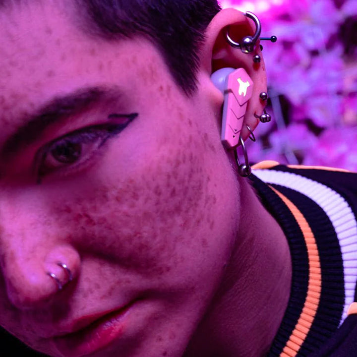 STF AUDIFONOS GAMING INALÁMBRICOS TRUE WIRELESS MUSPELL ROSA, RGB, 48 HORAS DE BATERÍA