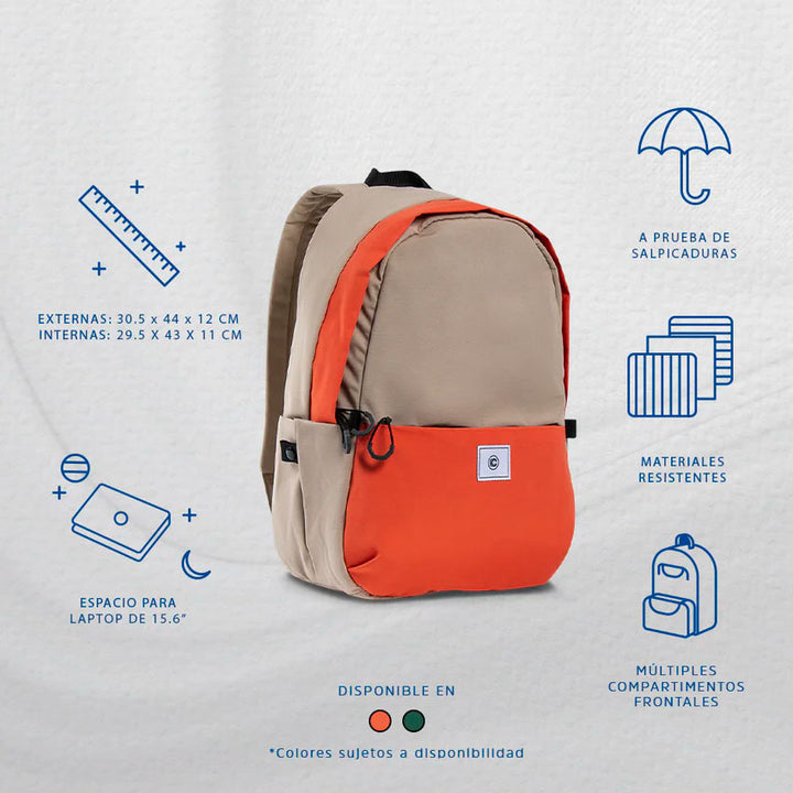 COOL CAPITAL MOCHILA PARA LAPTOP STF 15" RESISTENTE AL AGUA