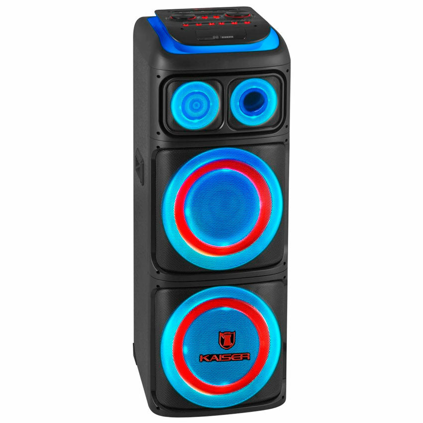 KSR BAFLE ONE BODY 2X12" 50,000 W PMPO EFECTOS DE LUZ ECUALIZADOR