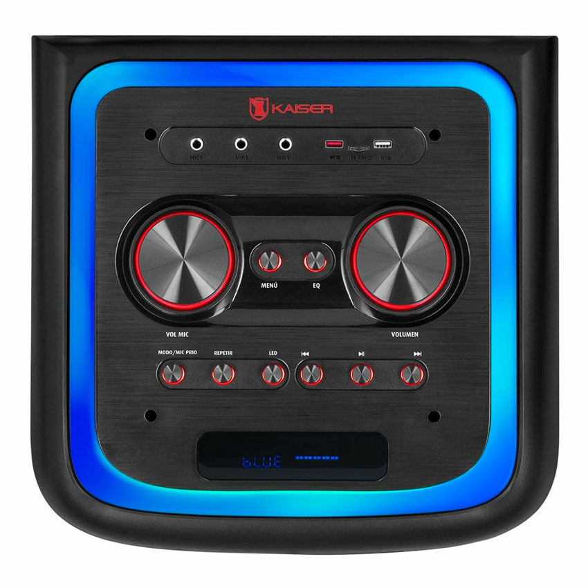 KSR BAFLE ONE BODY 2X12" 50,000 W PMPO EFECTOS DE LUZ ECUALIZADOR