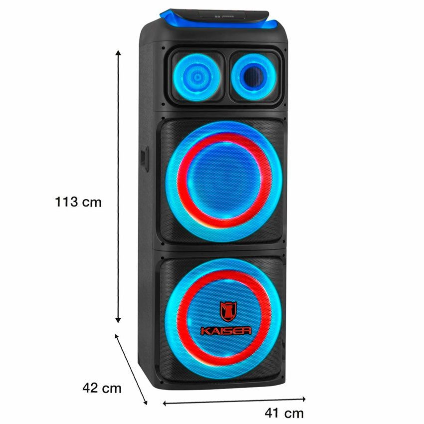 KSR BAFLE ONE BODY 2X12" 50,000 W PMPO EFECTOS DE LUZ ECUALIZADOR