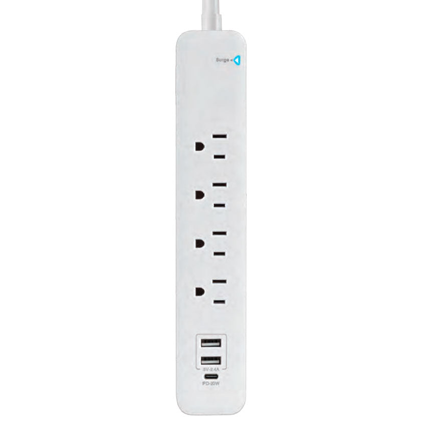 ENCHUFE 6 MULTICONTACTOS / 2 USB / 1 TIPO-C MITZU 76 CM (11-2022)