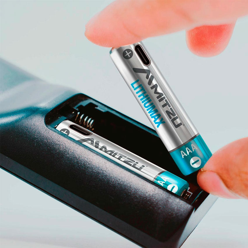 MITZU PILAS RECARGABLES AAA DE LITIO MLR-4XAAA CON CABLE USB TIPO C