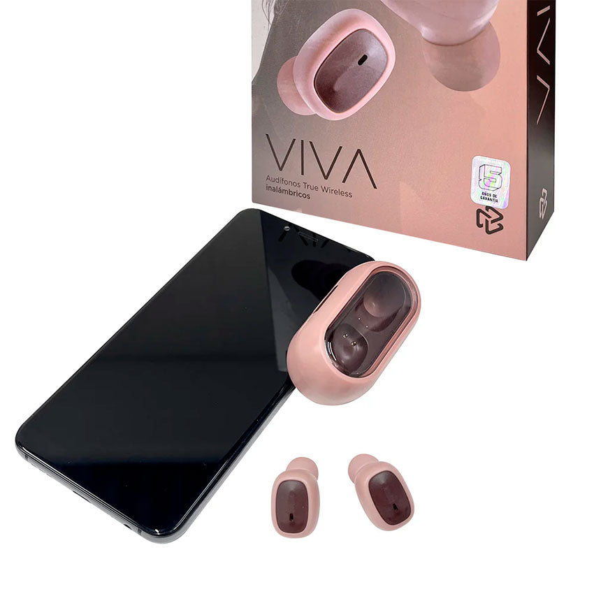 Stf Audifonos True Wireless Viva Rosa Bluetooth 5.0 con Estuche de Carga Tipo C