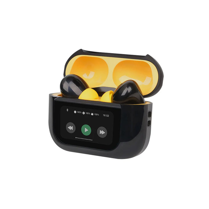 AUDIFONOS TRUE WIRELESS STF SMART TRACKER C/PANTALLA LCD NEGRO