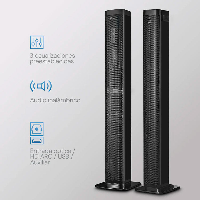 STF SOUND BAR HOME AUDIO 2.0 30W BLUETOOTH 5.0. HDMI ARC, ÓPTICO, USB, AUX 3.5MM