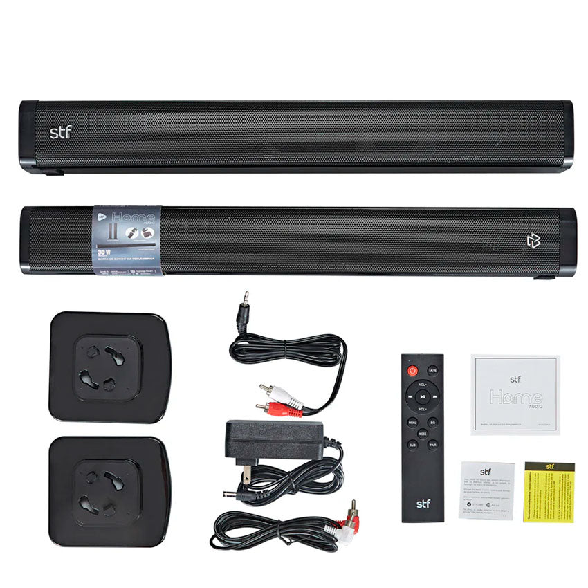 STF SOUND BAR HOME AUDIO 2.0 30W BLUETOOTH 5.0. HDMI ARC, ÓPTICO, USB, AUX 3.5MM