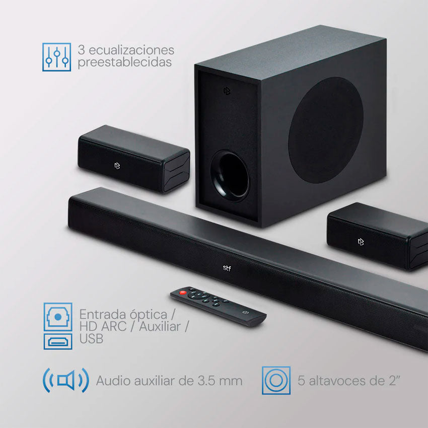 STF SOUND BAR C/SUBWOOFER HOME AUDIO 5.1 100W