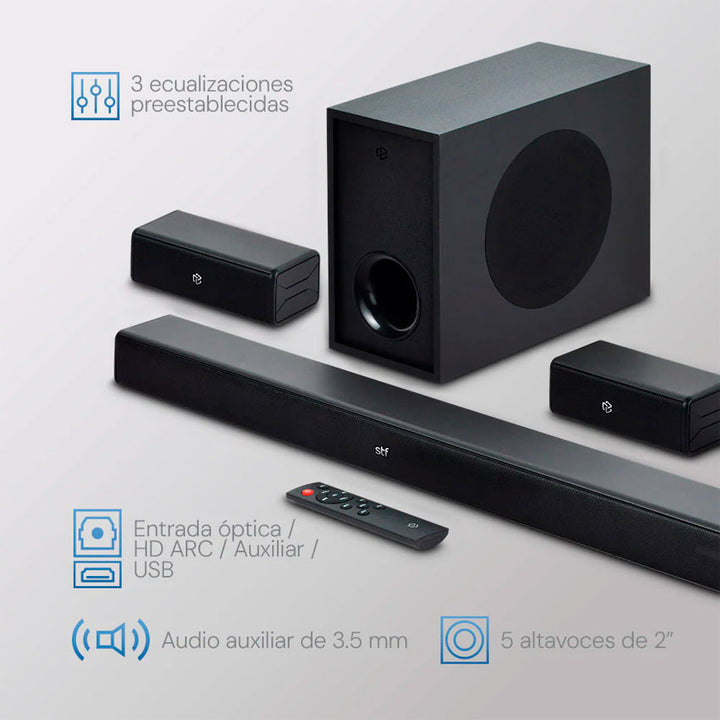 STF SOUND BAR C/SUBWOOFER HOME AUDIO 5.1 100W