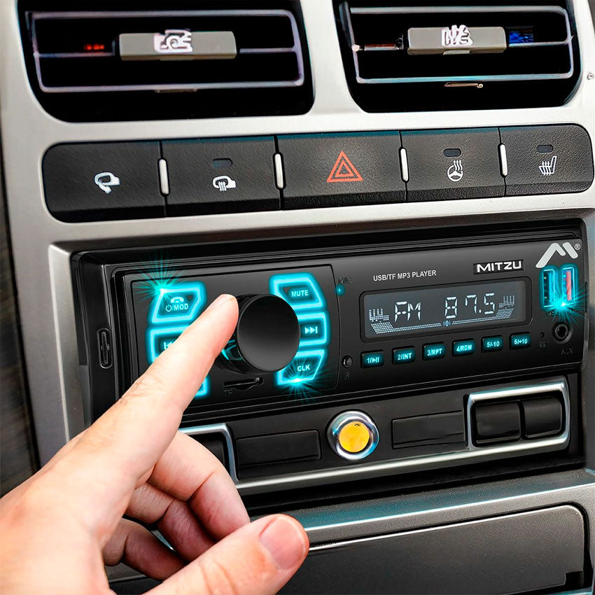 MITZU AUTOESTÉREO CON BLUETOOTH 300W USB, MICRO SD, RADIO FM Y CONTROL REMOTO