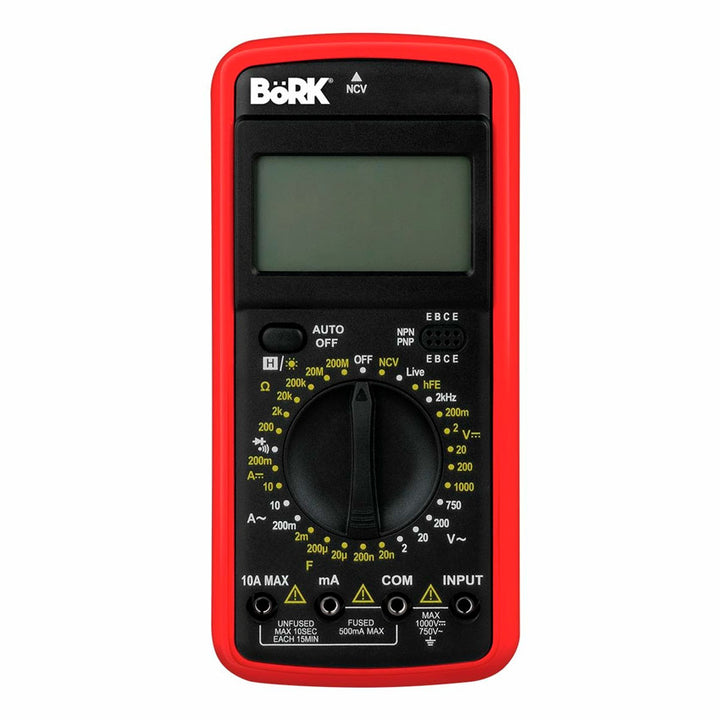 BORK MULTIMETRO DIGITAL MP-6060 MEDIDOR DE FRECUENCIA ROJO