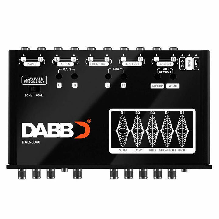 Dabb Ecualizador de 5 Bandas con Epicentro y Preamplificador de Ganancia Activa para Car Audio