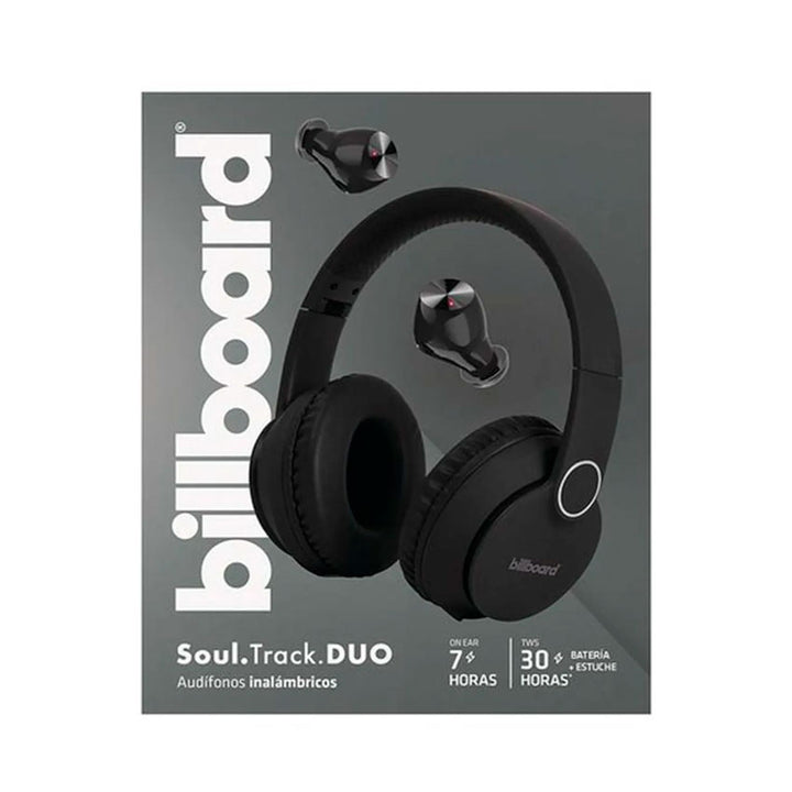 BILLBOARD AUDIFONOS BLUETOOTH SOUL TRACK DUO NEGRO "G"