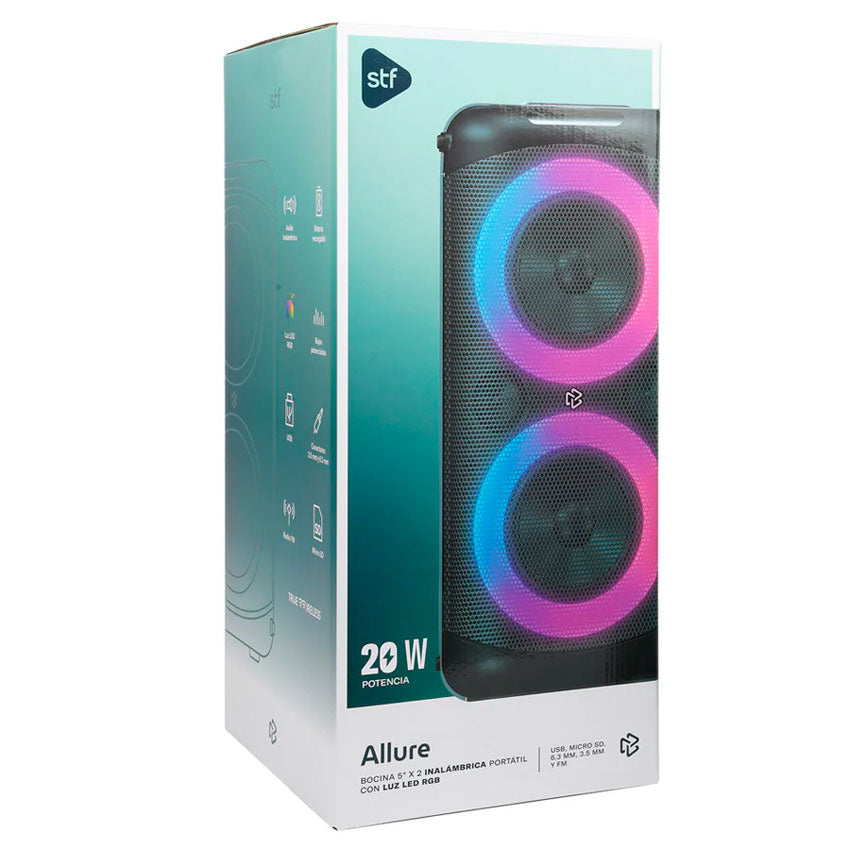 STF BOCINA BLUETOOTH 2 X 5" ALLURE NEGRO