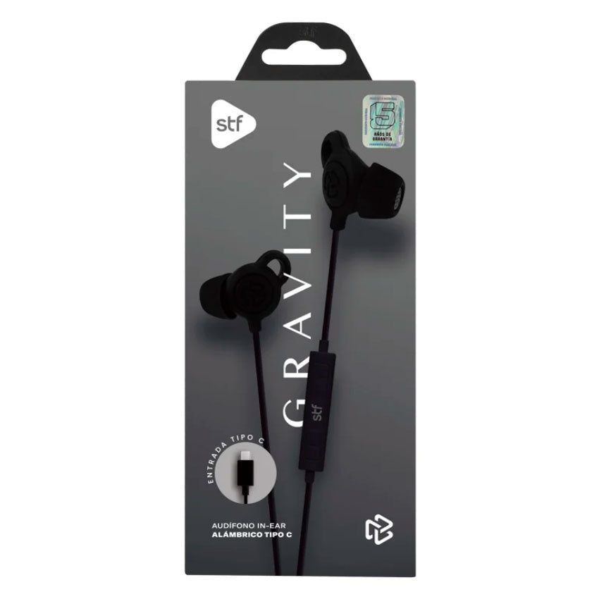 Stf Audifonos Gravity Tipo C Negro