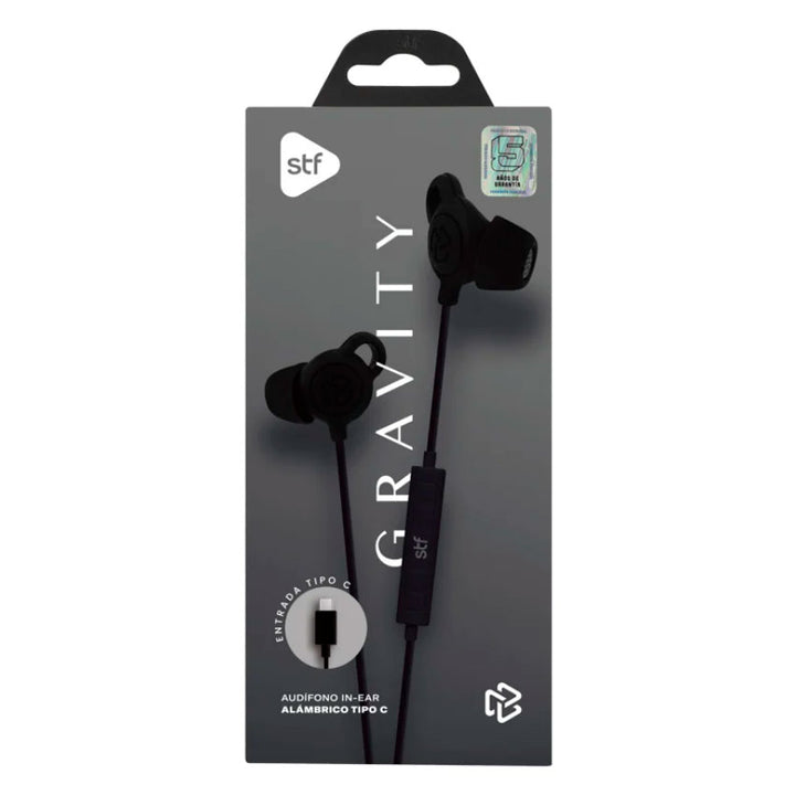 Stf Audifonos Gravity Tipo C Negro